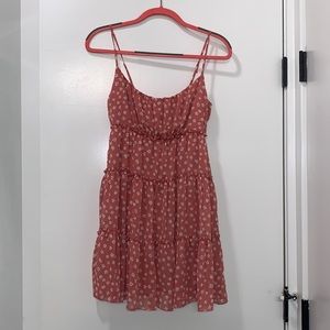 Floral pink short sundress